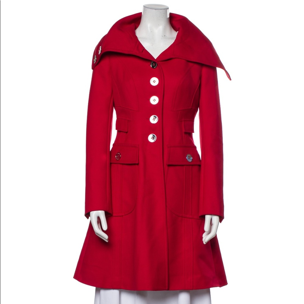 Authentic Karen Millen Wool red coat size M